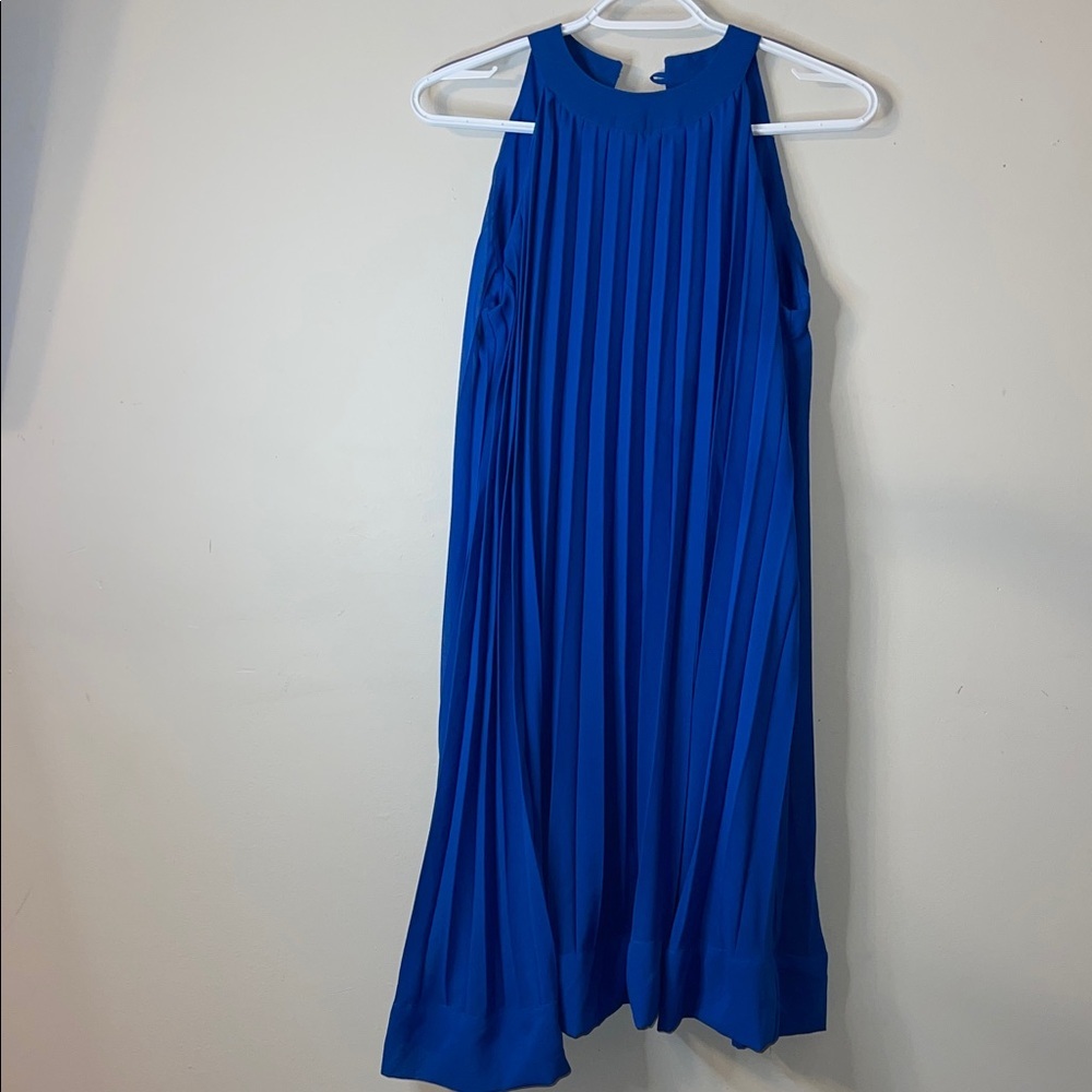 Cassee's Blue Pleated Sleeveless Mini Dress Size Small #324 🏷️